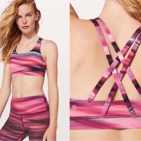 lululemon athletica Other - 🛑SOLD🛑Lululemon Energy Bra *Nulux Size 8 Central saint martins Pink black